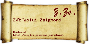 Zámolyi Zsigmond névjegykártya