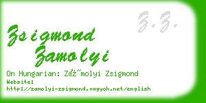 zsigmond zamolyi business card